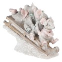 Clayre & Eef Figur Maus 15x5x11 cm Grau Polyresin Maus