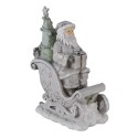 Clayre & Eef Figurine Père Noël 10x6x13 cm Gris Polyrésine