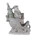 Clayre & Eef Figurine Père Noël 10x6x13 cm Gris Polyrésine
