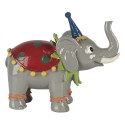 Clayre & Eef Figurine Elephant 13x6x11 cm Red Grey Polyresin