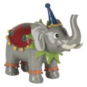 Clayre & Eef Figurine Elephant 13x6x11 cm Red Grey Polyresin