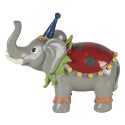 Clayre & Eef Statuetta Elefante 13x6x11 cm Rosso Grigio Poliresina