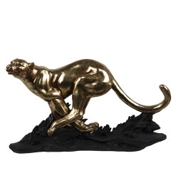 Clayre & Eef Figurine Leopard 39x13x24 cm Gold colored Polyresin