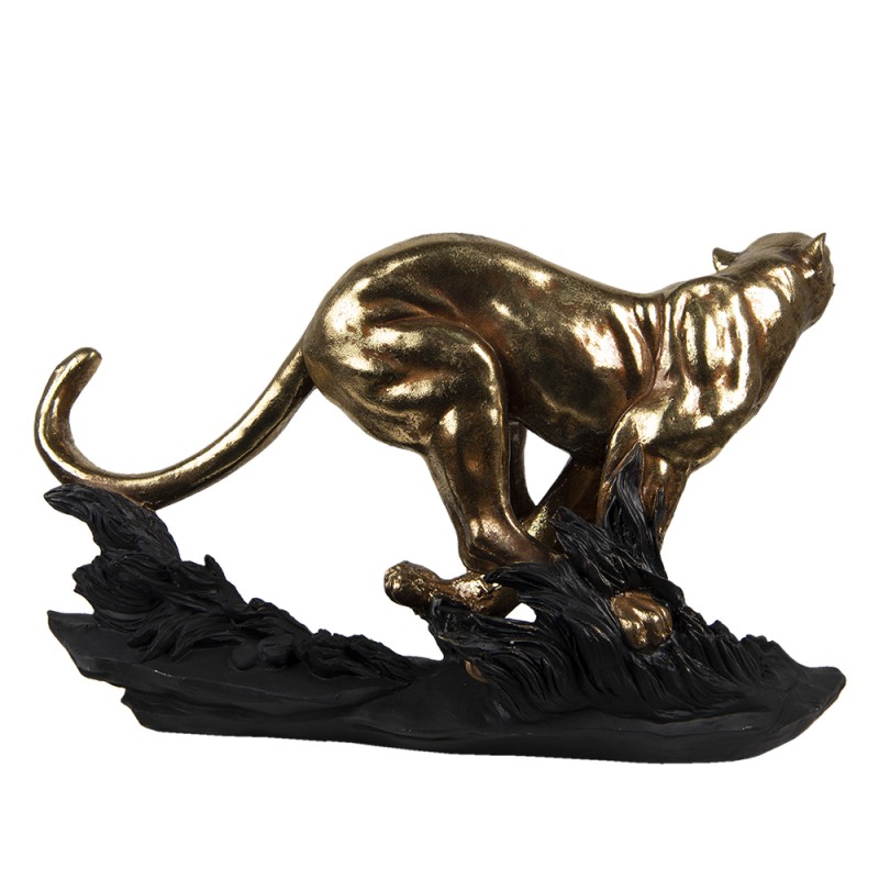 Clayre & Eef Figurine Leopard 39x13x24 cm Gold colored Polyresin