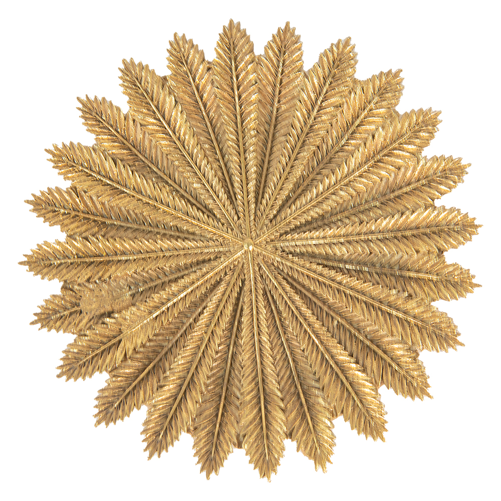 Clayre & Eef Decoratie schaal Ø 20x2 cm Goudkleurig Polyresin Takken afbeelding