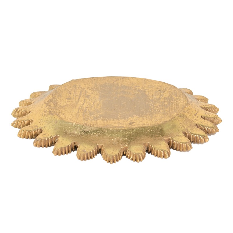 Clayre & Eef Bol de décoration Ø 20x2 cm Couleur or Plastique Rond Branches