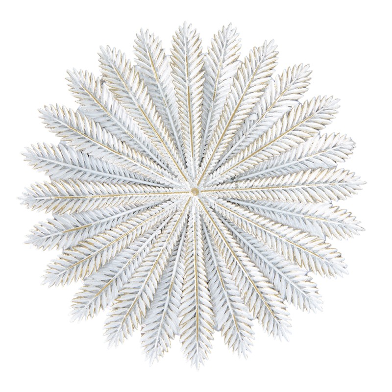 Clayre & Eef Decorative Bowl Ø 20x1 cm White Gold colored Plastic Round Branches