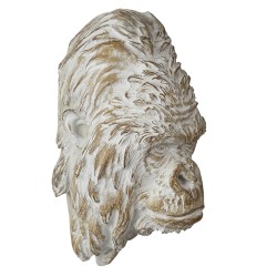 Clayre & Eef Beeld Aap 30 cm Bruin Wit Polyresin