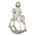 Clayre & Eef Figurine Cheval à bascule 26 cm Beige Vert Polyrésine