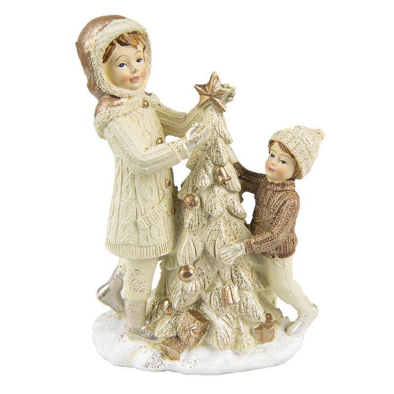Clayre & Eef Figurine Enfants 14 cm Beige Polyrésine