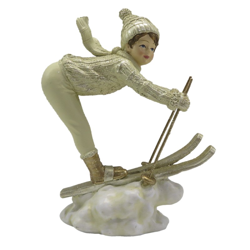 Clayre & Eef Figurine Enfant 19 cm Beige Couleur or Polyrésine