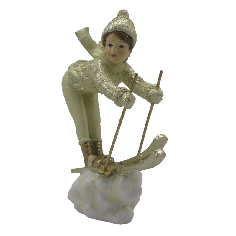 Clayre & Eef Figurine Enfant 19 cm Beige Couleur or Polyrésine