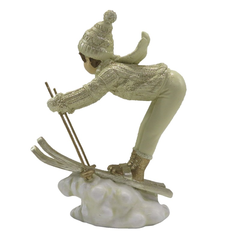Clayre & Eef Figurine Enfant 19 cm Beige Couleur or Polyrésine