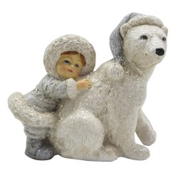 Clayre & Eef Figurine Child 11 cm White Polyresin