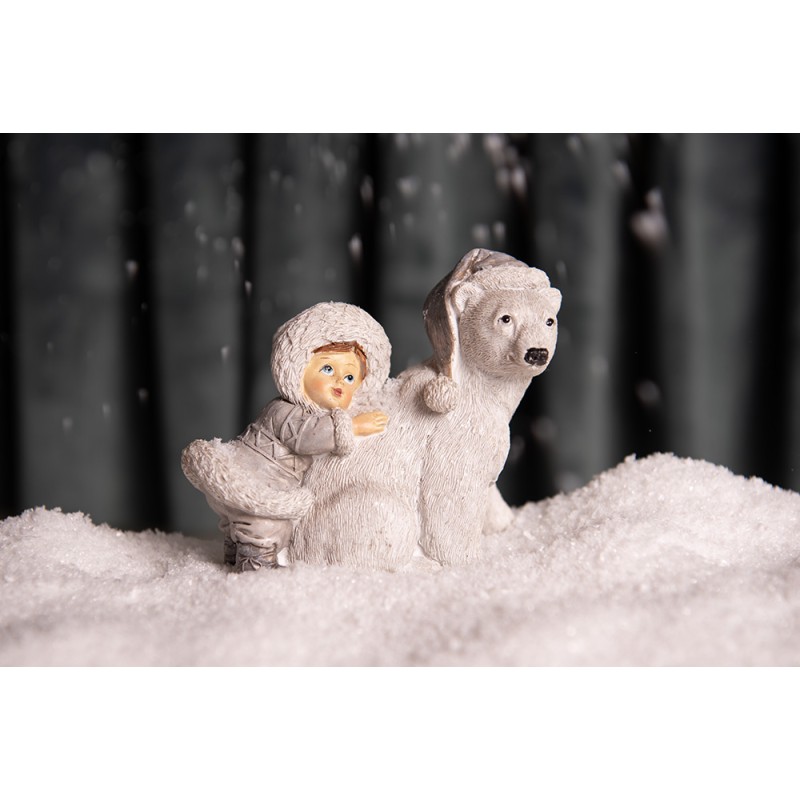 Clayre & Eef Beeld Kind 11 cm Wit Polyresin