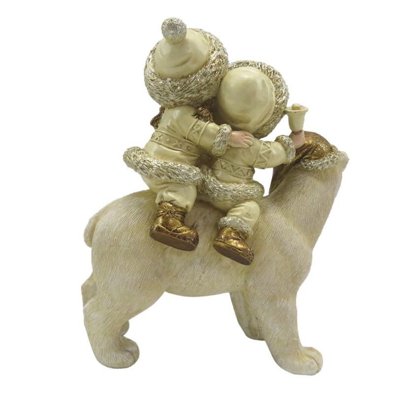Clayre & Eef Statuetta Bambini 13x7x15 cm Beige Color oro Poliresina