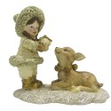Clayre & Eef Statuetta Bambino 12 cm Color oro Poliresina