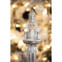 Clayre & Eef Figurine Nutcracker 40 cm Silver colored White Polyresin