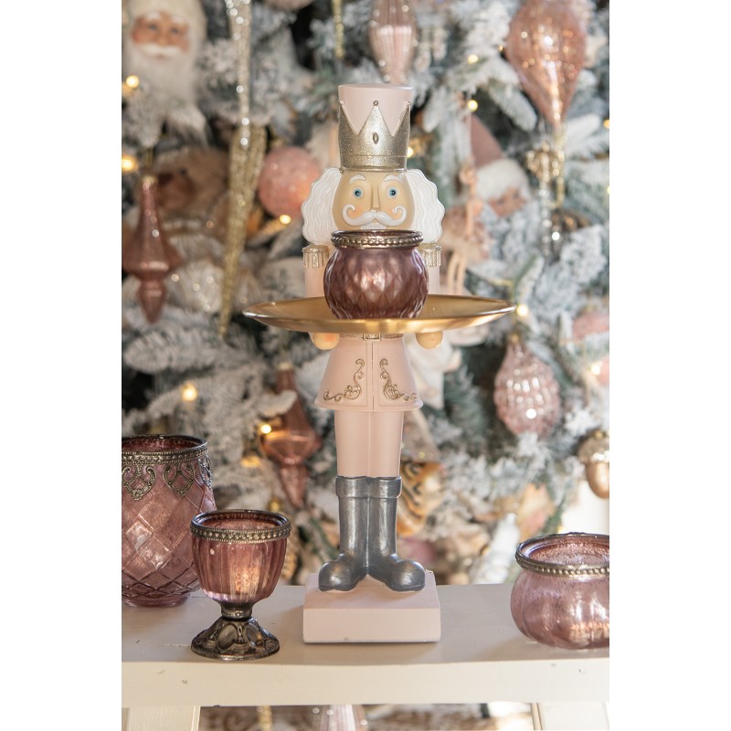 Clayre & Eef Figurine Nutcracker 35 cm Pink Polyresin