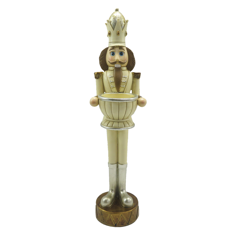Clayre&Eef Theelichthouder Notenkraker 30 cm Beige Bruin Kunststof