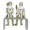 Clayre & Eef Figur 2-er Set Nussknacker 12 cm Goldfarbig Weiß Polyresin