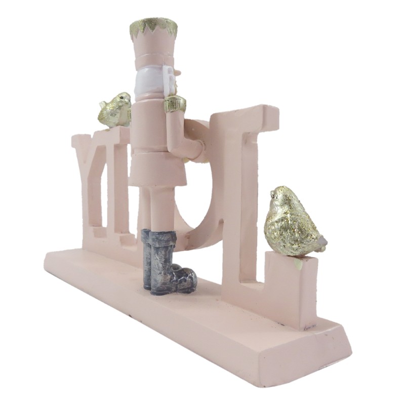 Clayre & Eef Statuetta Schiaccianoci 18 cm Rosa Poliresina Jolly