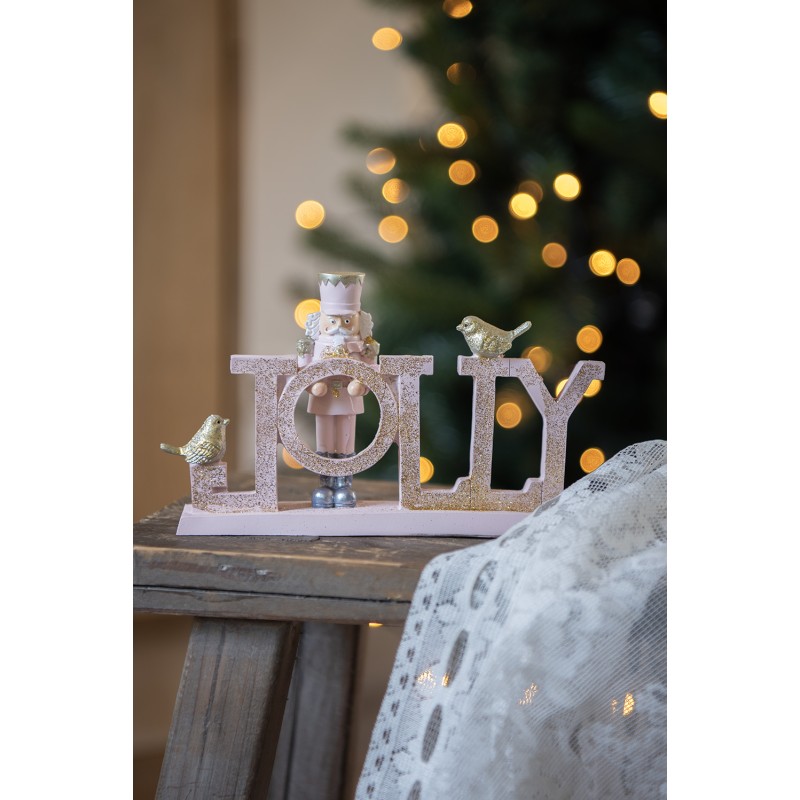 Clayre & Eef Statuetta Schiaccianoci 18 cm Rosa Poliresina Jolly