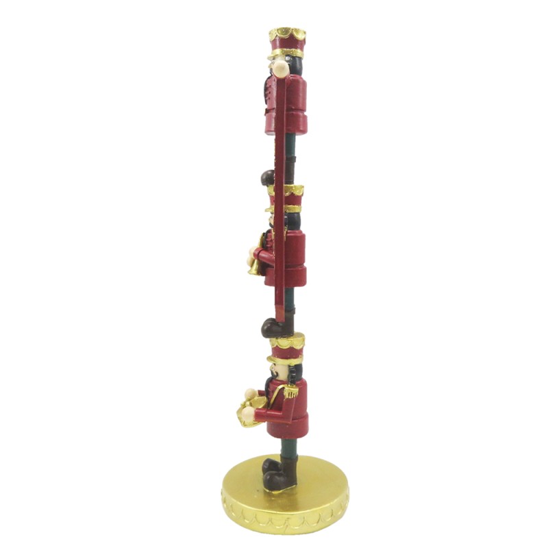 Clayre & Eef Figur Nussknacker 30 cm Rot Goldfarbig Polyresin Merry Christmas