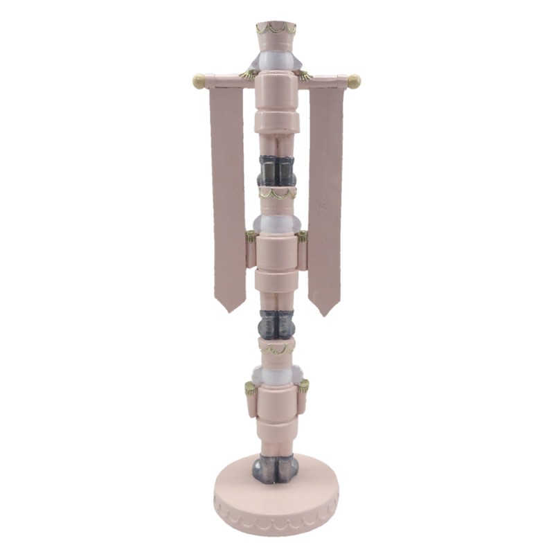 Clayre & Eef Figurine Nutcracker 30 cm Pink Polyresin Merry Christmas