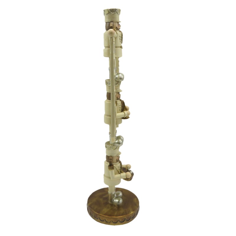 Clayre & Eef Figur Nussknacker 30 cm Beige Polyresin Merry Christmas