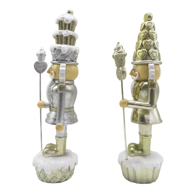 Clayre & Eef Statuette Set di 2 Schiaccianoci 23 cm Color oro Poliresina