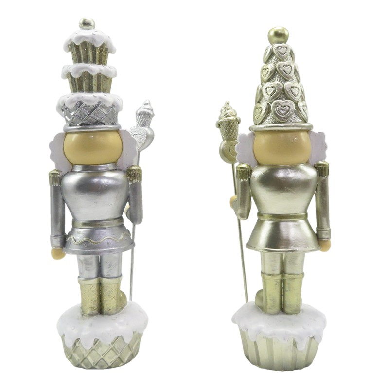 Clayre & Eef Statuette Set di 2 Schiaccianoci 23 cm Color oro Poliresina
