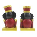 Clayre & Eef Haken für Weihnachtssocke 2er Set Nussknacker 12 cm Rot Goldfarbig Kunststoff