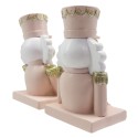 Clayre & Eef Haken für Weihnachtssocke 2er Set Nussknacker 12 cm Rosa Weiß Kunststoff