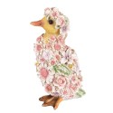 Clayre & Eef Figur Ente 10x11x18 cm Rosa Polyresin Blumen