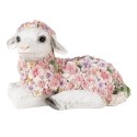 Clayre & Eef Figur Schaf 25x13x16 cm Rosa Polyresin Blumen