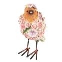 Clayre & Eef Figur Vogel 7x10x12 cm Rosa Polyresin Blumen