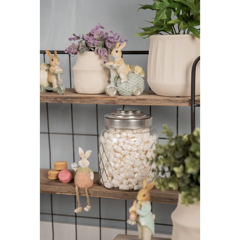 Clayre & Eef Statuetta Coniglio 6x6x16 cm Rosa Poliresina