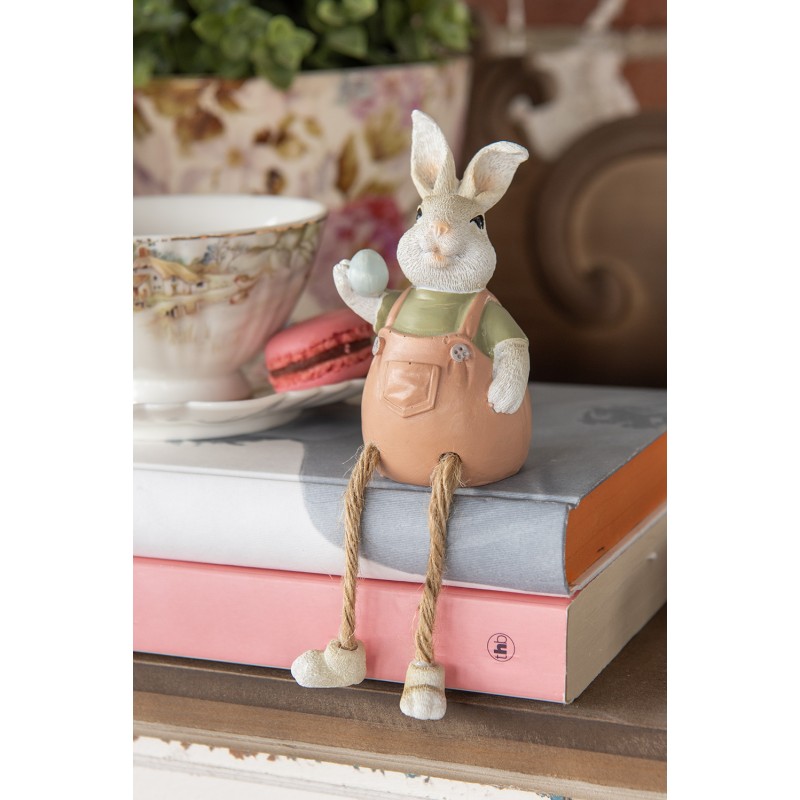 Clayre & Eef Statuetta Coniglio 6x6x16 cm Rosa Poliresina