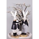 Clayre & Eef Statuetta Coniglio 13x11x34 / 13x11x34 cm Nero Grigio Poliresina