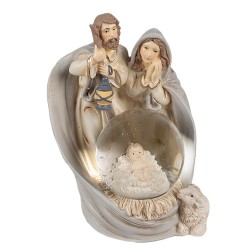 Clayre & Eef Palla di neve 11 cm Grigio Poliresina