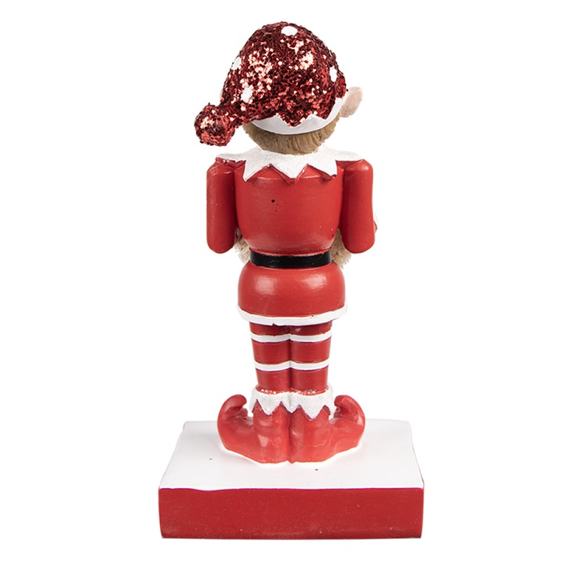 Clayre & Eef Calzino Natalizio con gancio Elfo 20 cm Rosso Poliresina