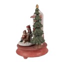 Clayre & Eef Boîte à musique Père Noël 24 cm Rouge Polyrésine