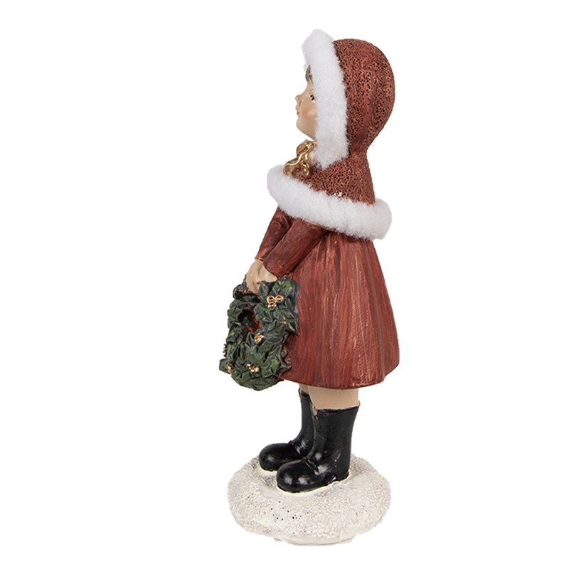 Clayre & Eef Figurine Enfant 13 cm Rouge Polyrésine
