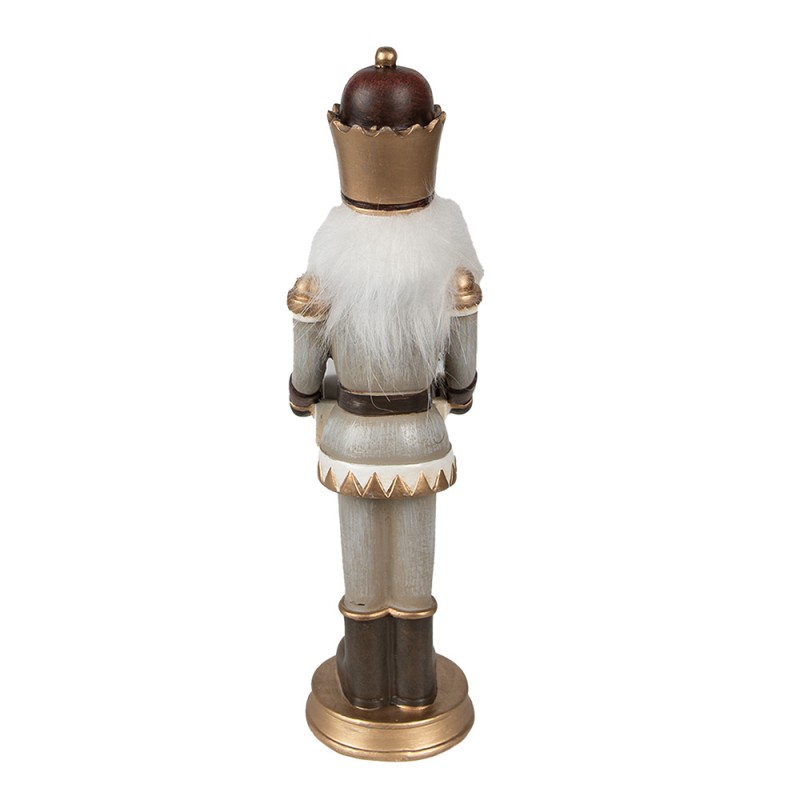 Clayre & Eef Figurine Nutcracker 22 cm Grey Polyresin