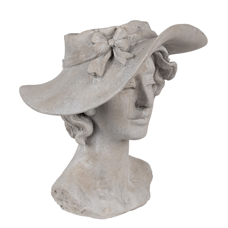 Clayre & Eef Indoor Planter Bust 27x23x26 cm Grey Polyresin