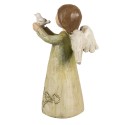 Clayre & Eef Decoratie Beeld Engel 12 cm Groen Polyresin