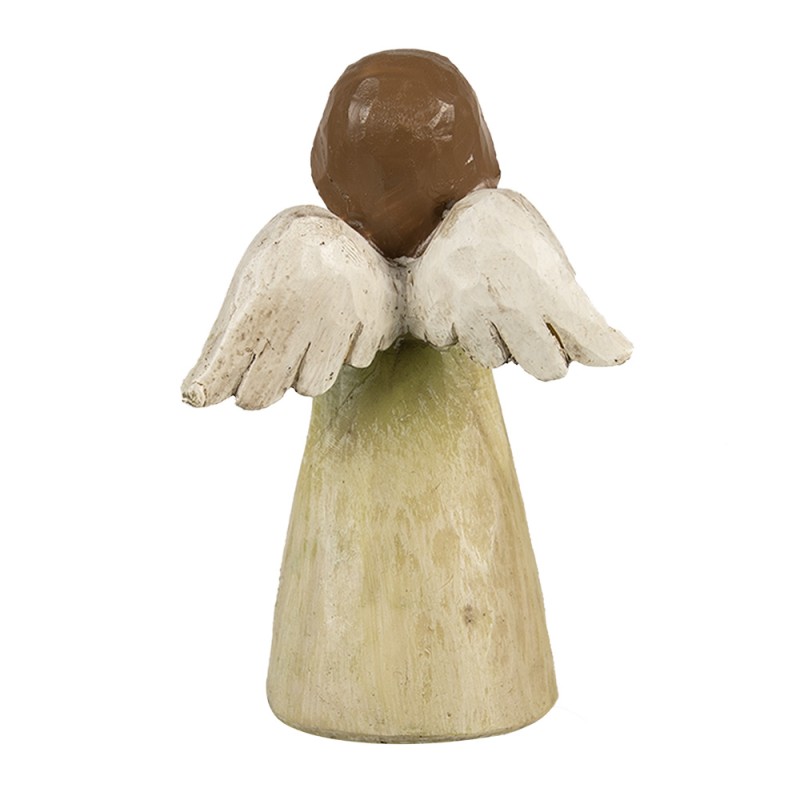 Clayre & Eef Decoratie Beeld Engel 12 cm Groen Polyresin