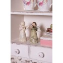 Clayre & Eef Decoratie Beeld Engel 12 cm Groen Polyresin