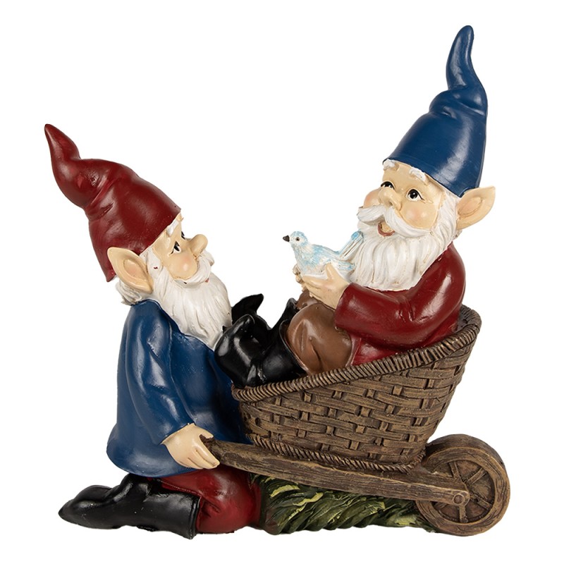 Clayre & Eef Statuetta decorativa Gnomo 23 cm Blu Rosso  Poliresina